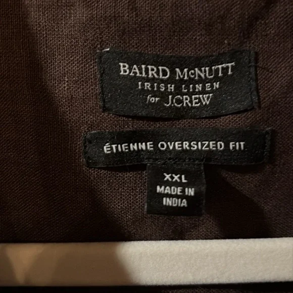 Baird McNutt Irish Linen for J. Crew dark brown shirt - Picture 3 of 7